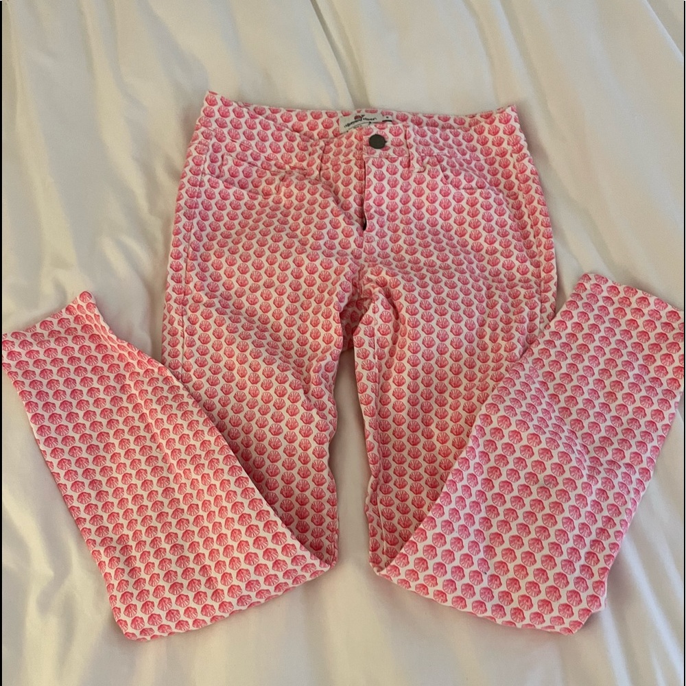 Vineyard Vines Pink Shell Print Jeans - Size 0